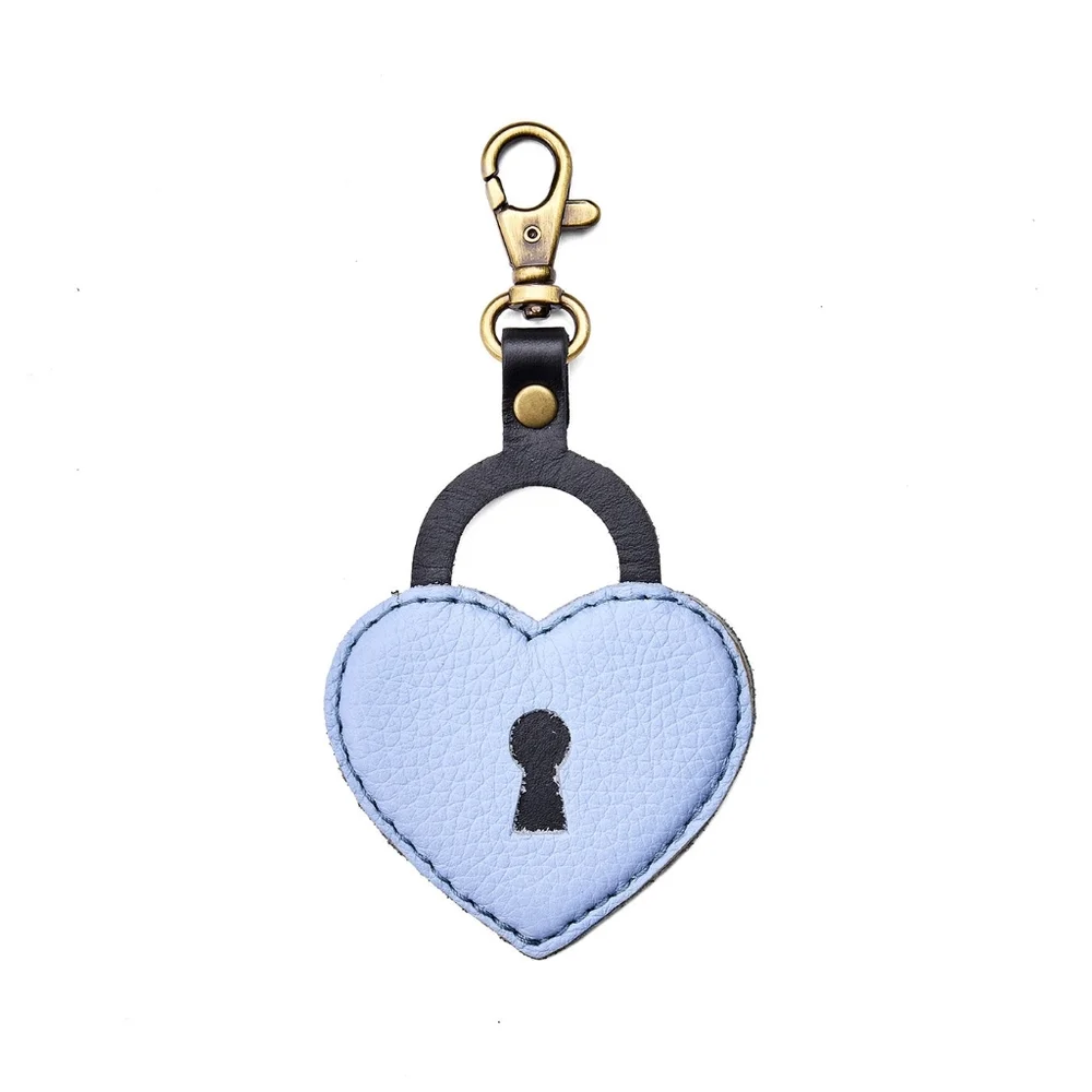 Portland leather Key to Your Heart Keychain (skyway blue) - Picture 6 of 8